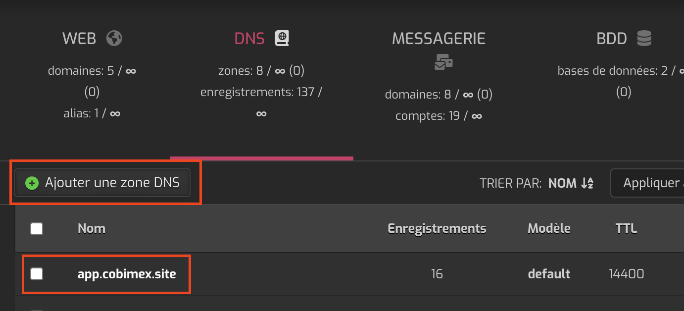 Ajouter un DNS