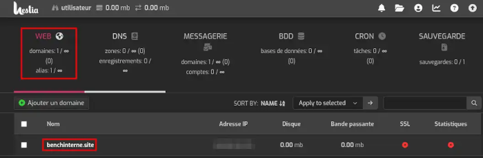 Ajouter un site web