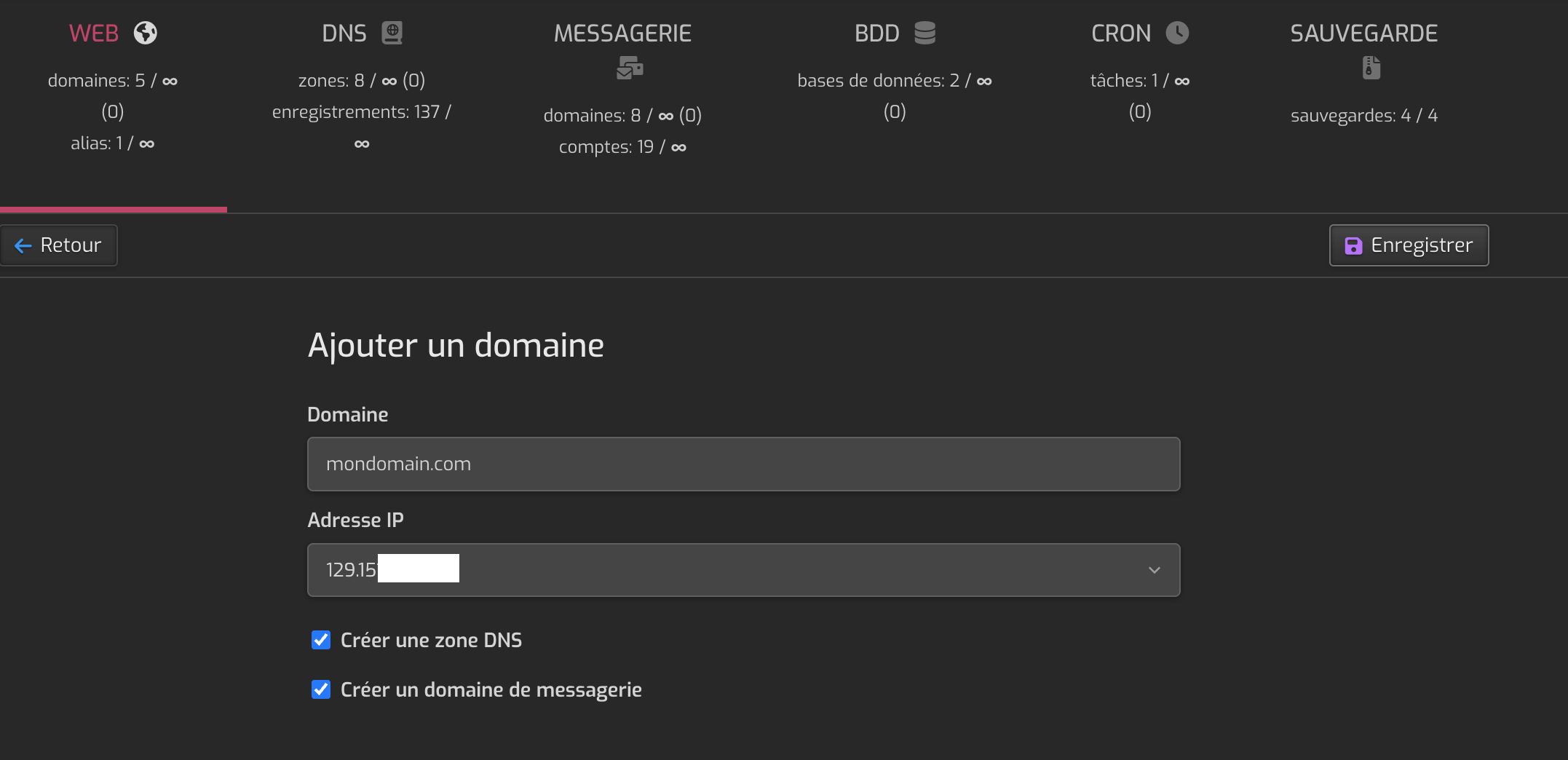 Renseigner les details